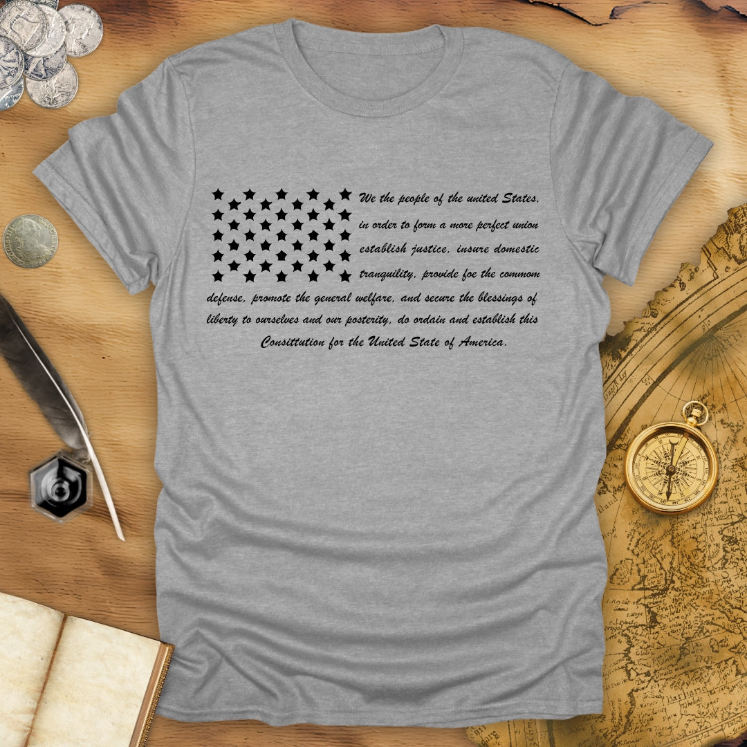 USA Constitution With Flag T-Shirt