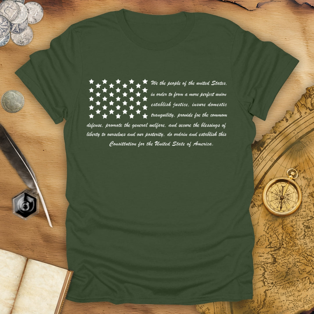 USA Constitution With Flag T-Shirt